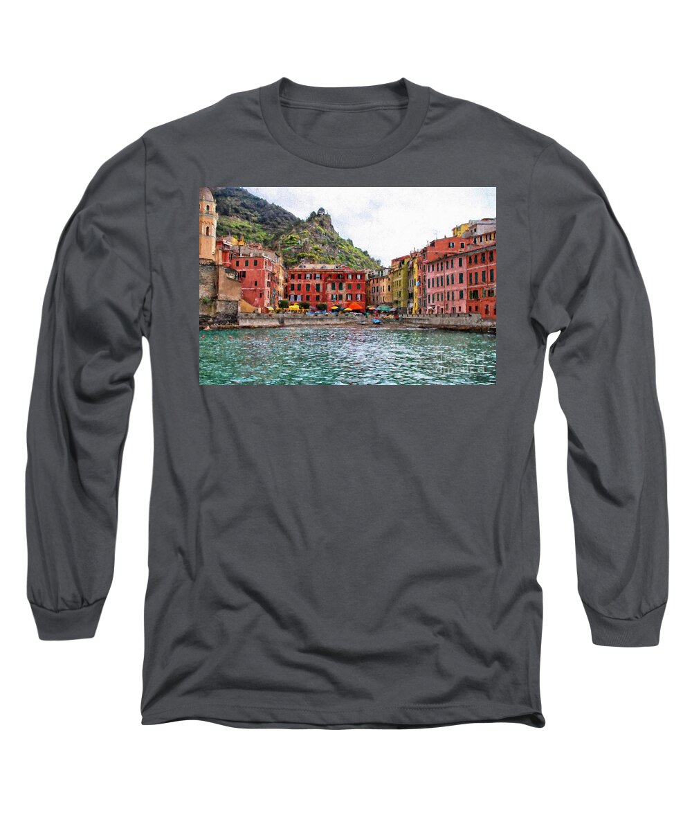 Architecture Long Sleeve T-Shirt featuring the photograph Beautiful Vernazza by Patricia Hofmeester