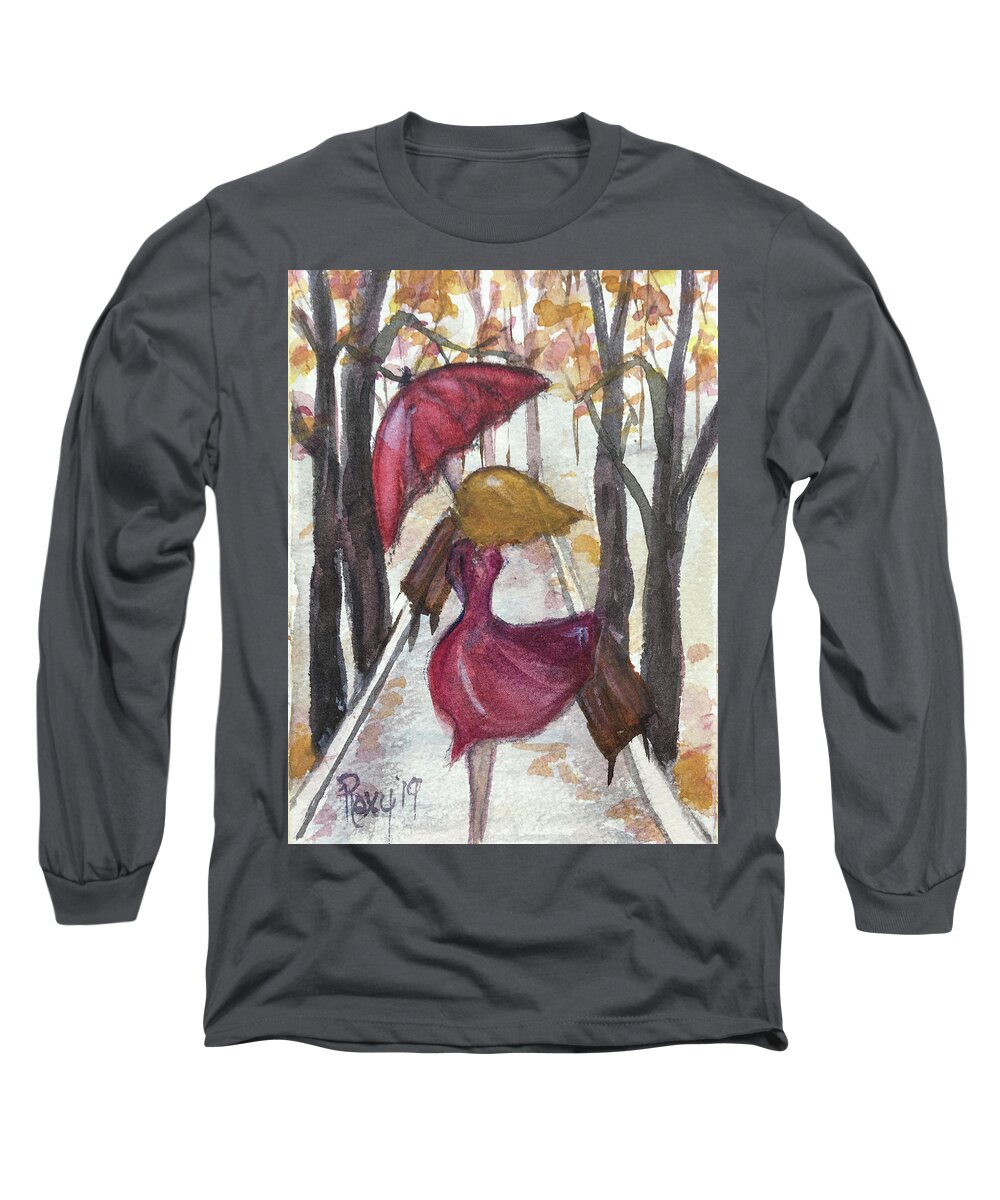 Fall Long Sleeve T-Shirt featuring the painting Blow away Blonde by Roxy Rich
