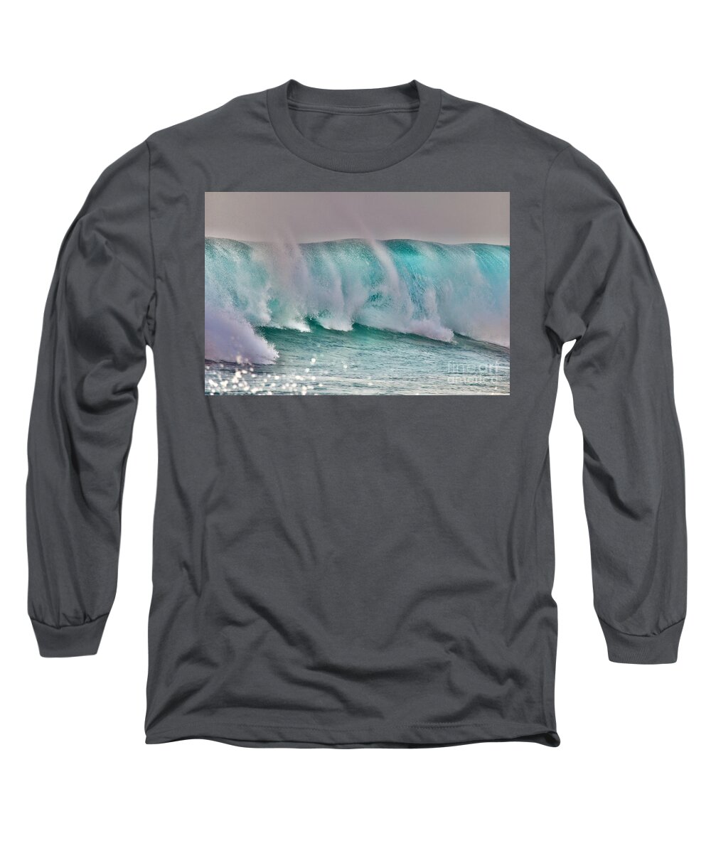 Hawaii Long Sleeve T-Shirt featuring the photograph Blue Gossamer Wave by Debra Banks