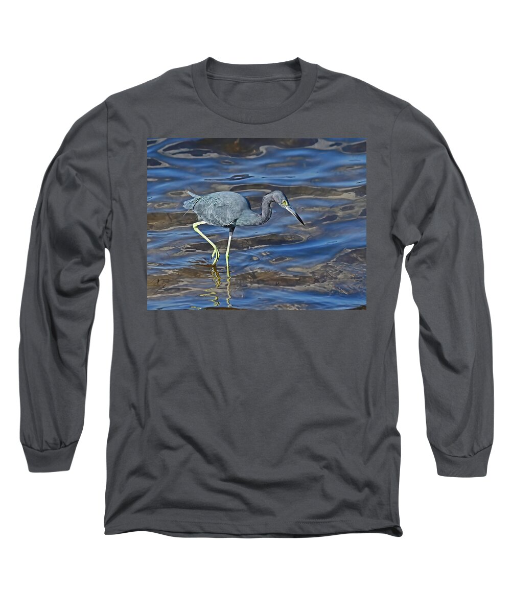 Herons Long Sleeve T-Shirt featuring the photograph Blue Hunter by Stuart Harrison