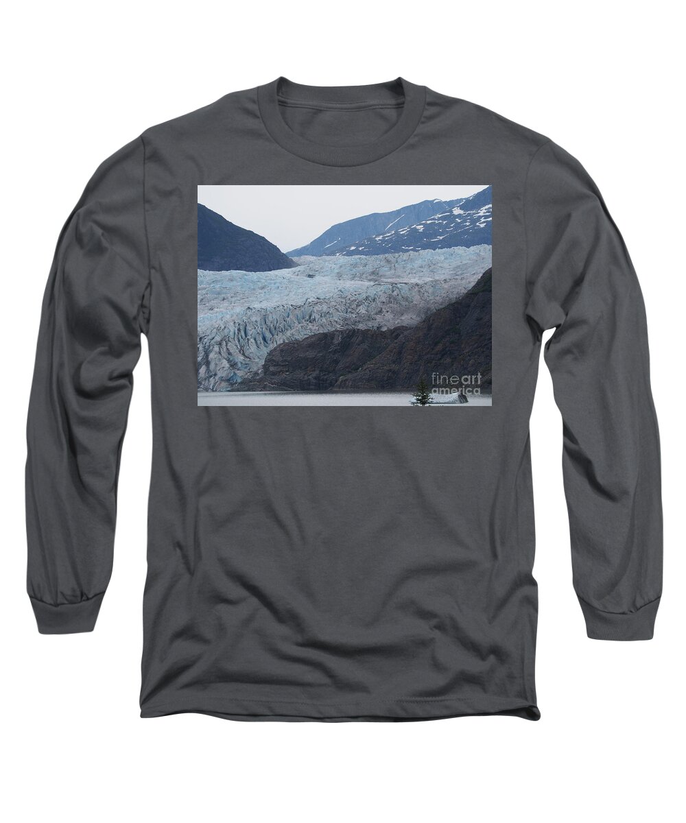 Ice Long Sleeve T-Shirt featuring the photograph Blue Landscape by Adrienne Franklin