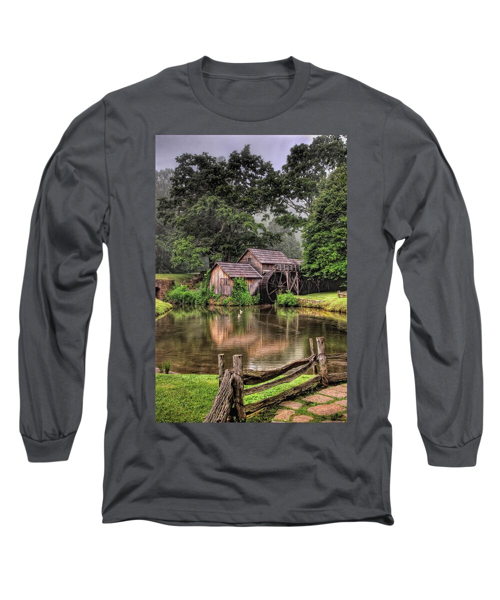 North Carolina Long Sleeve T-Shirt featuring the photograph Blue Ridge Parkway Mabry Mill 2 by Dan Carmichael
