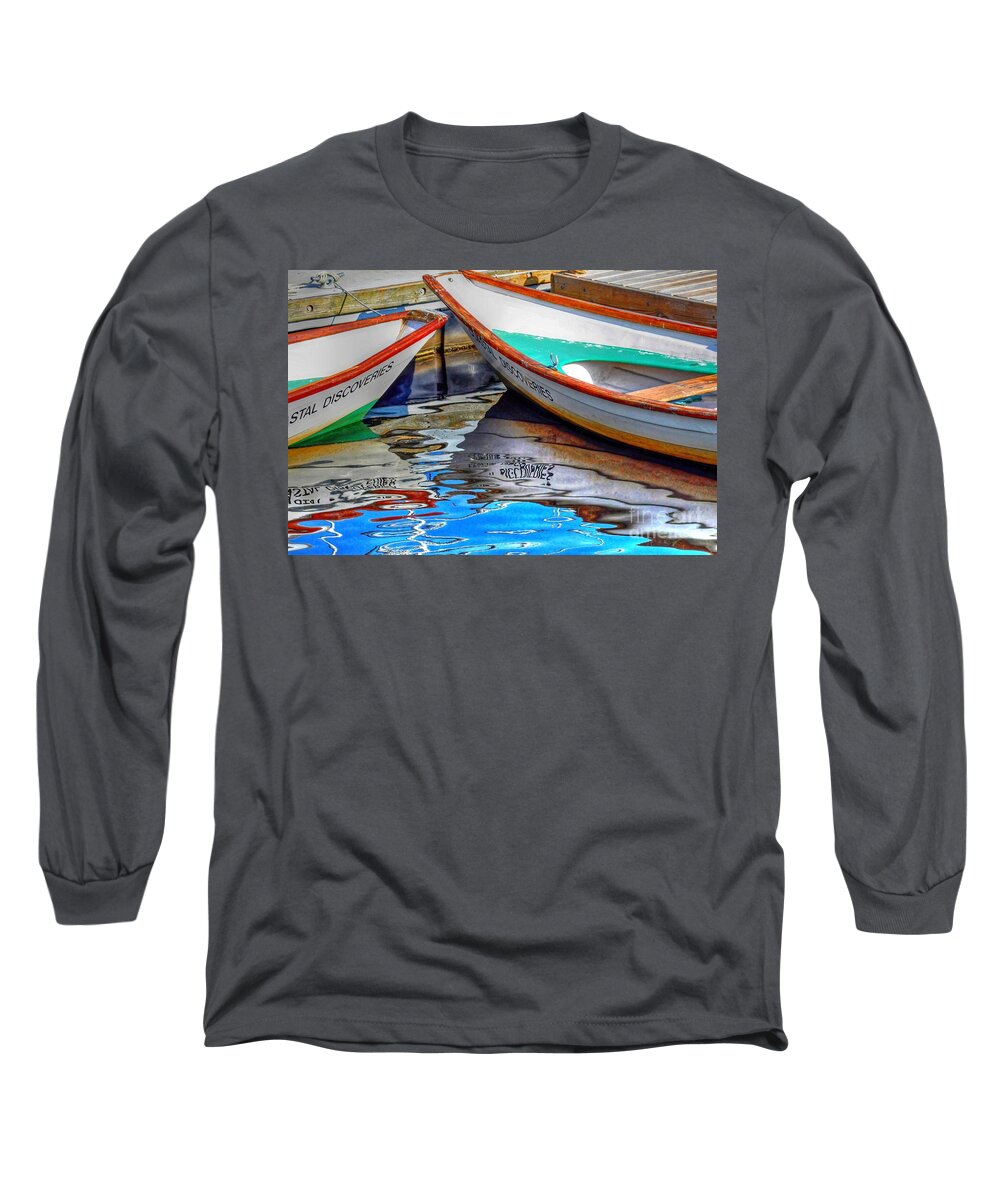 Seascape Long Sleeve T-Shirt featuring the photograph Boats on the Merrimac by Steve Brown