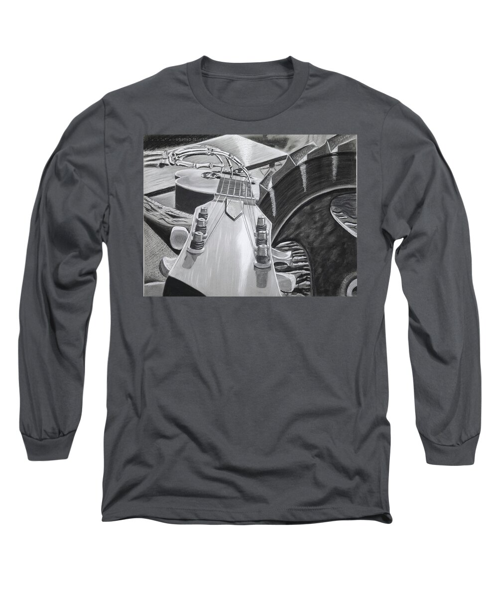 Guitar Long Sleeve T-Shirt featuring the painting Bone Pickin' by Dorsey Northrup
