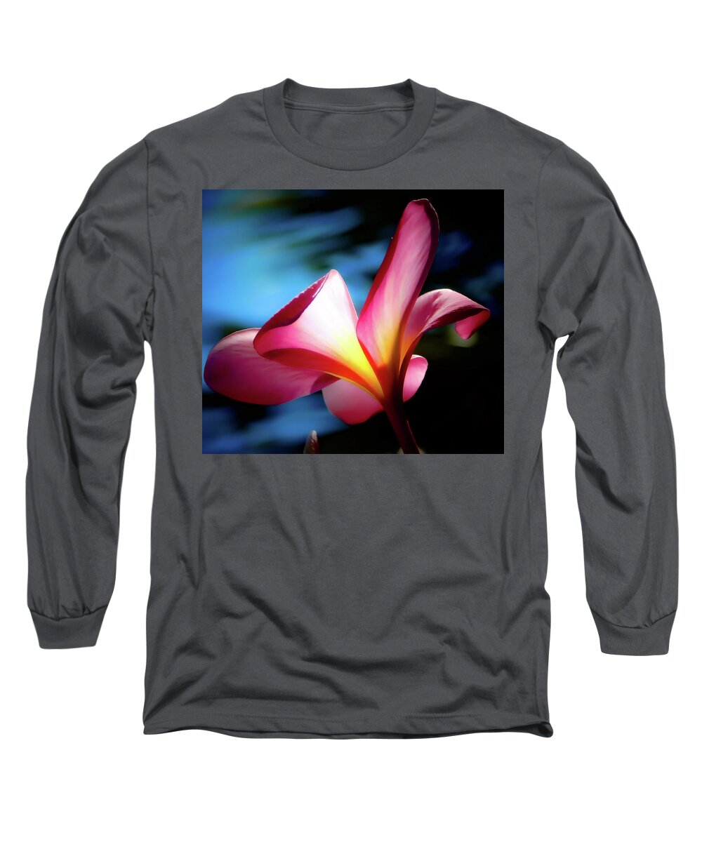 Plumeria Long Sleeve T-Shirt featuring the photograph Bright Pink by Gena Herro