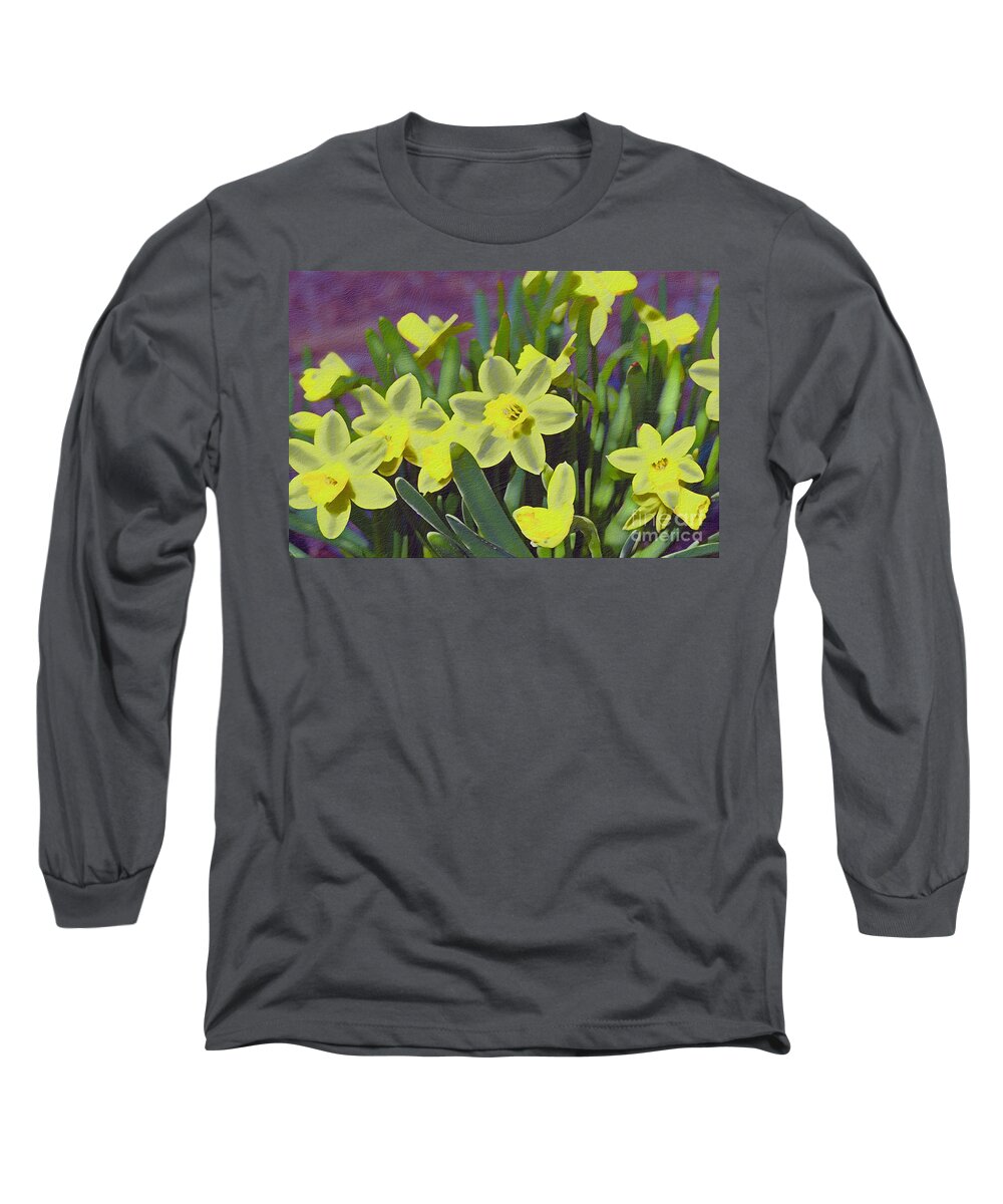 Spring Long Sleeve T-Shirt featuring the photograph Bunch of Daffodils by Bentley Davis
