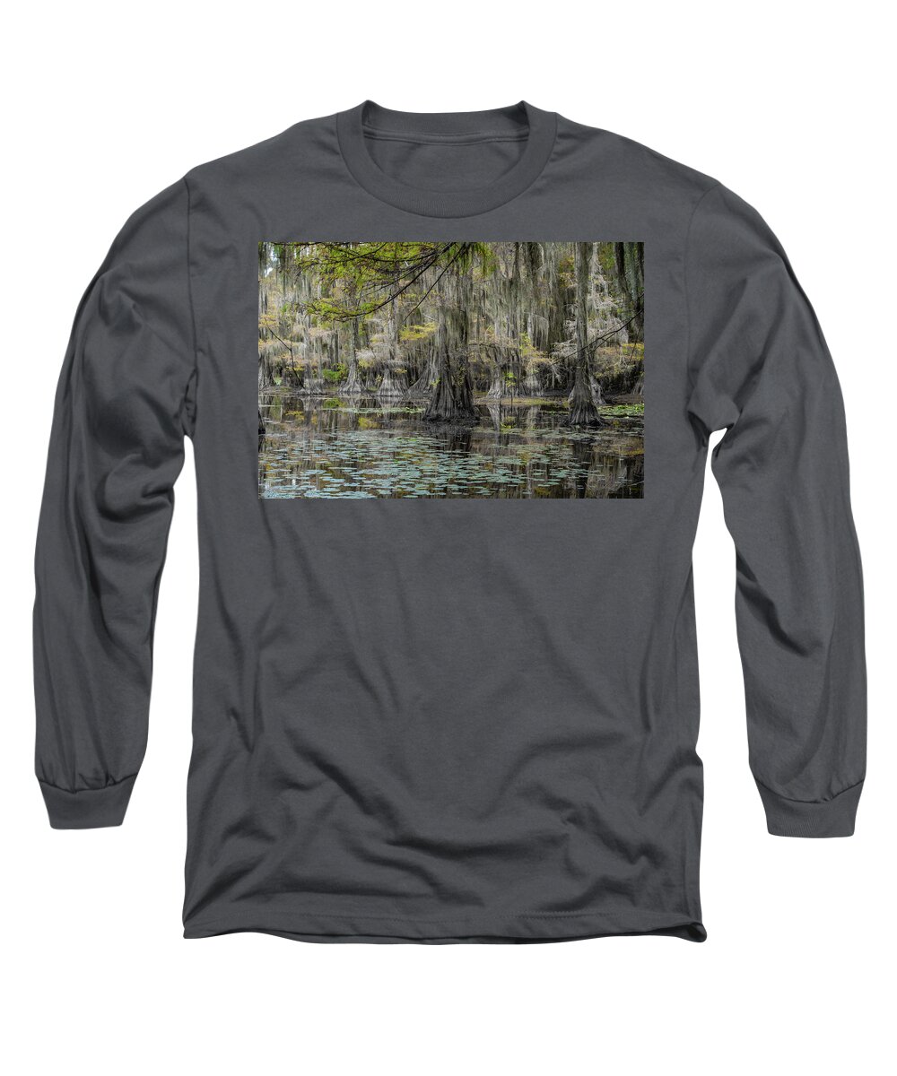 Landscape Long Sleeve T-Shirt featuring the photograph Caddo Lake in Summer by Iris Greenwell