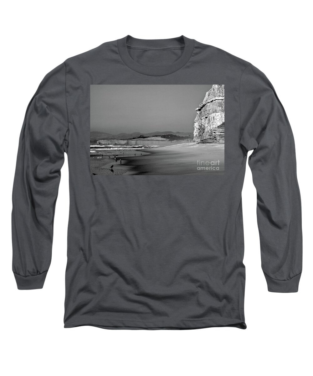 Shoreline Long Sleeve T-Shirt featuring the photograph California Beach by Kimberly Blom-Roemer