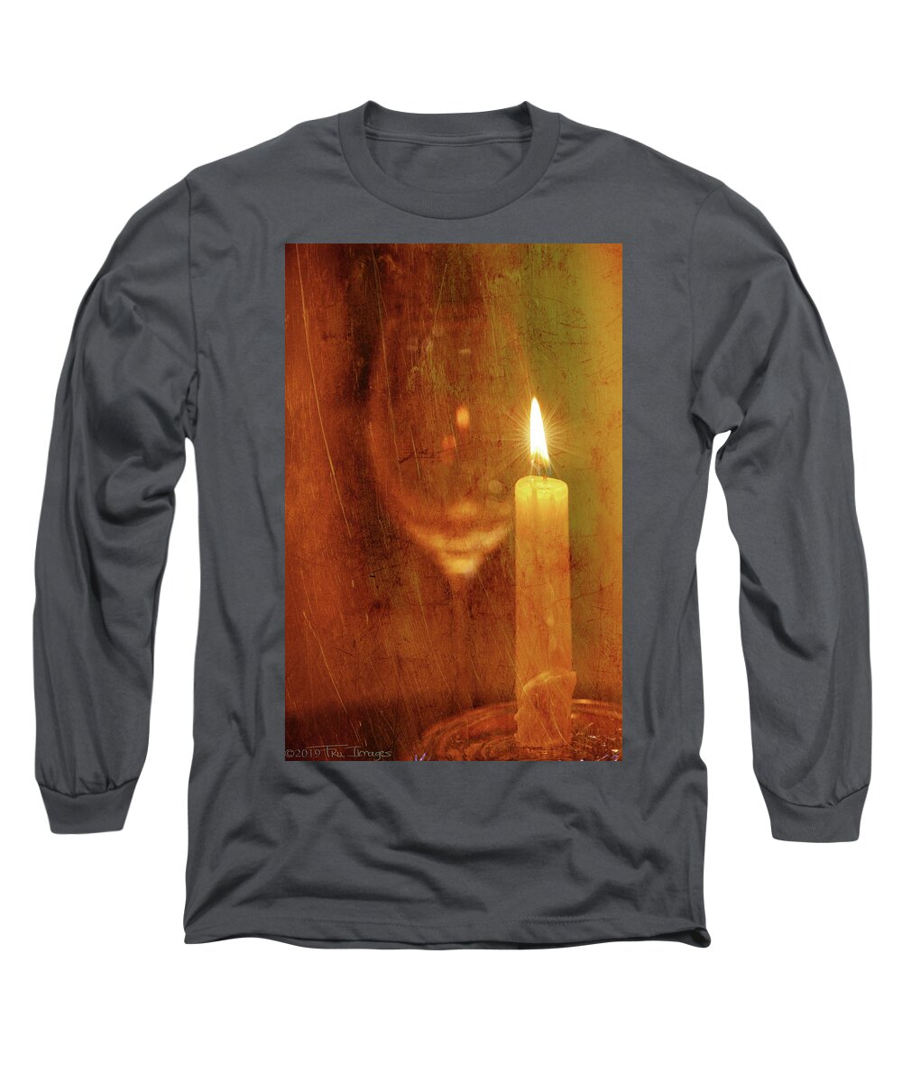 Abstract Long Sleeve T-Shirt featuring the photograph Candle in the Storm by TruImages Photography
