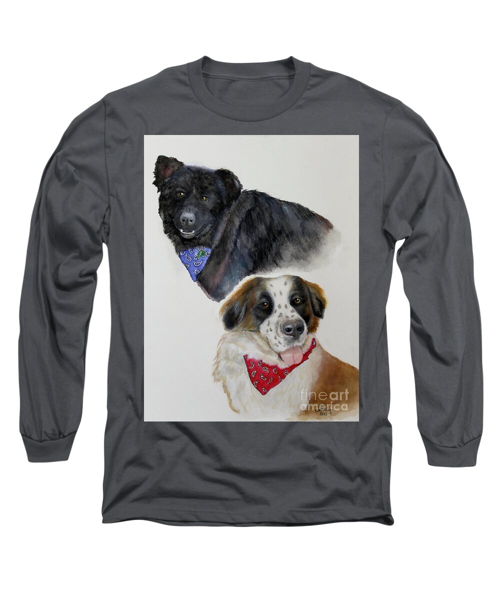 Dogs Long Sleeve T-Shirt featuring the painting Can't Buy Love, You Rescue It by Shirley Dutchkowski