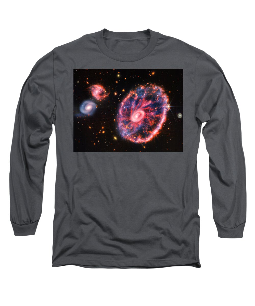 James Webb Telescope Long Sleeve T-Shirt featuring the photograph Cartwheel Galaxy James Webb by Ricky Barnard