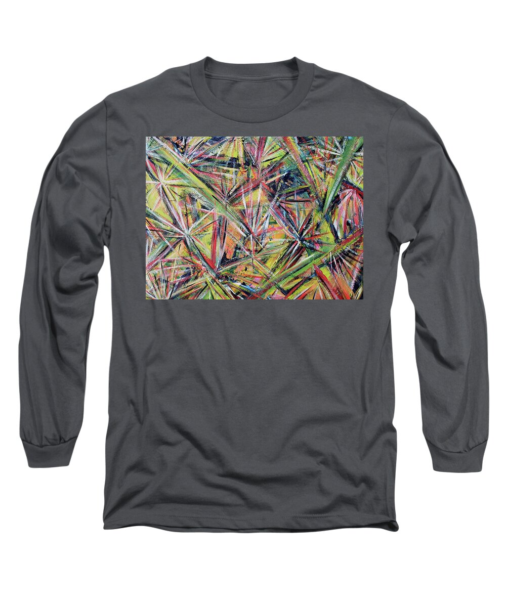 Abstract Long Sleeve T-Shirt featuring the painting Chameleanity by Jackie Ryan