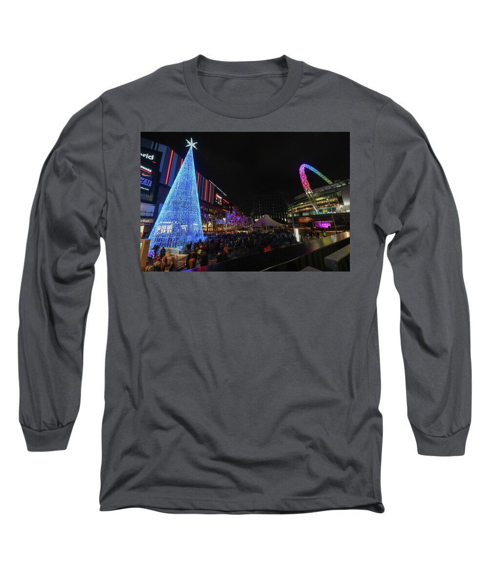 Wembley Long Sleeve T-Shirt featuring the photograph Christmas at Wembley by Andrew Lalchan