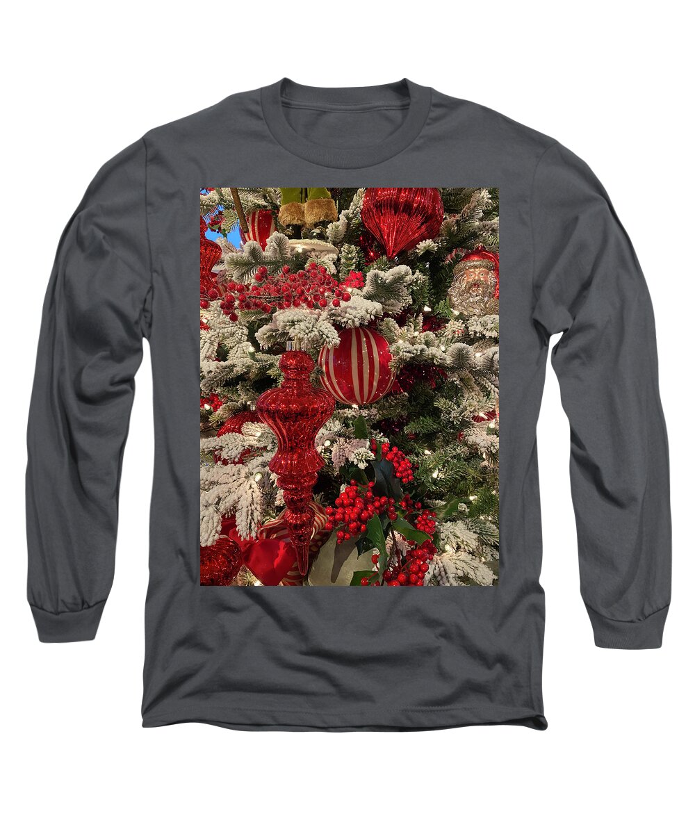 Greeting Card Long Sleeve T-Shirt featuring the photograph Christmas Tree by Jerry Abbott