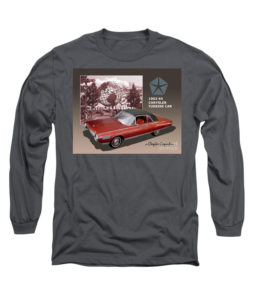 Chrysler Long Sleeve T-Shirt featuring the photograph Chrysler Turbine Car Brochure Mock-Up by Ron Long