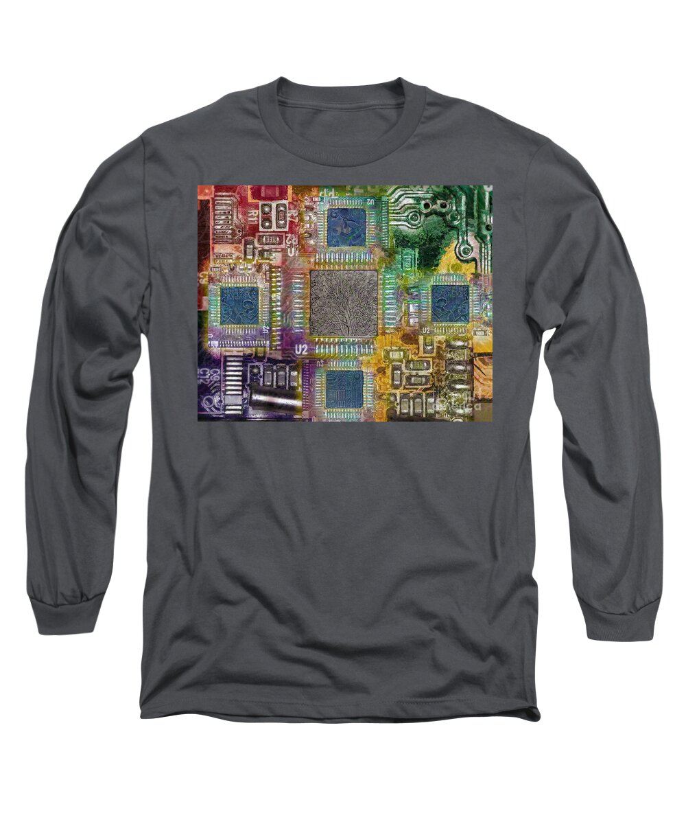 Computer Long Sleeve T-Shirt featuring the digital art Circuits by Anthony Ellis