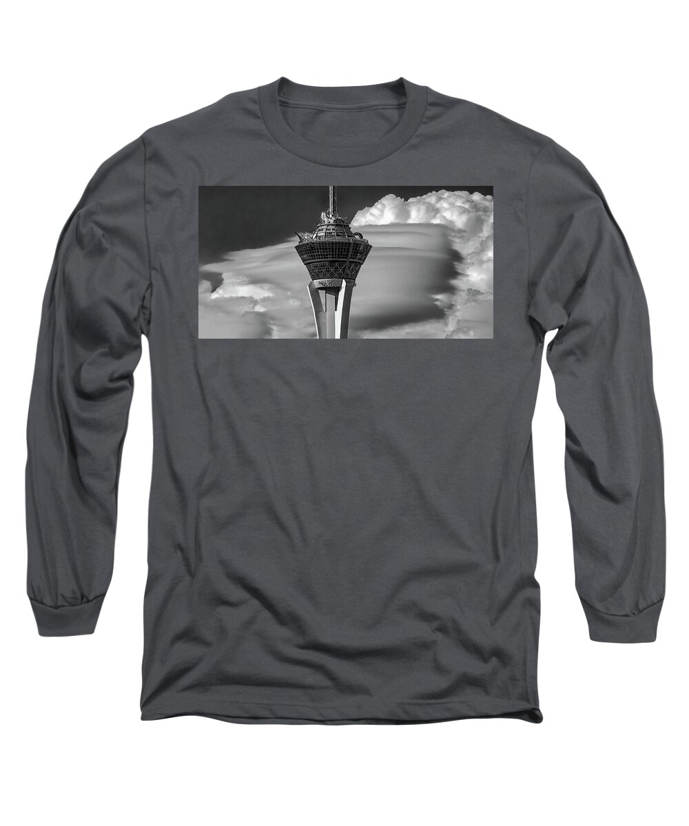 Las Long Sleeve T-Shirt featuring the photograph Clouds Always Vegas by Michael W Rogers