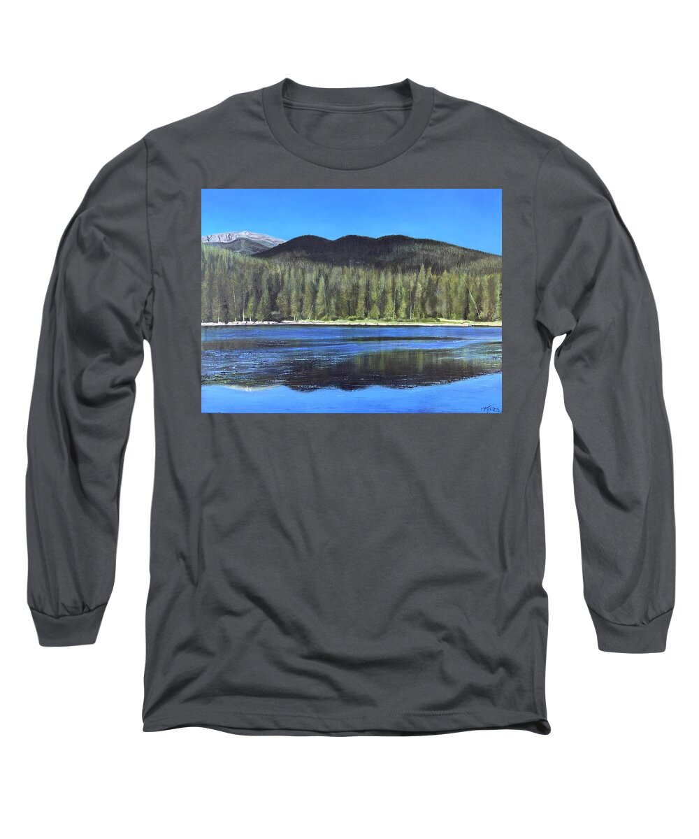 Landscape Long Sleeve T-Shirt featuring the painting Colorado Views by Melissa Torres