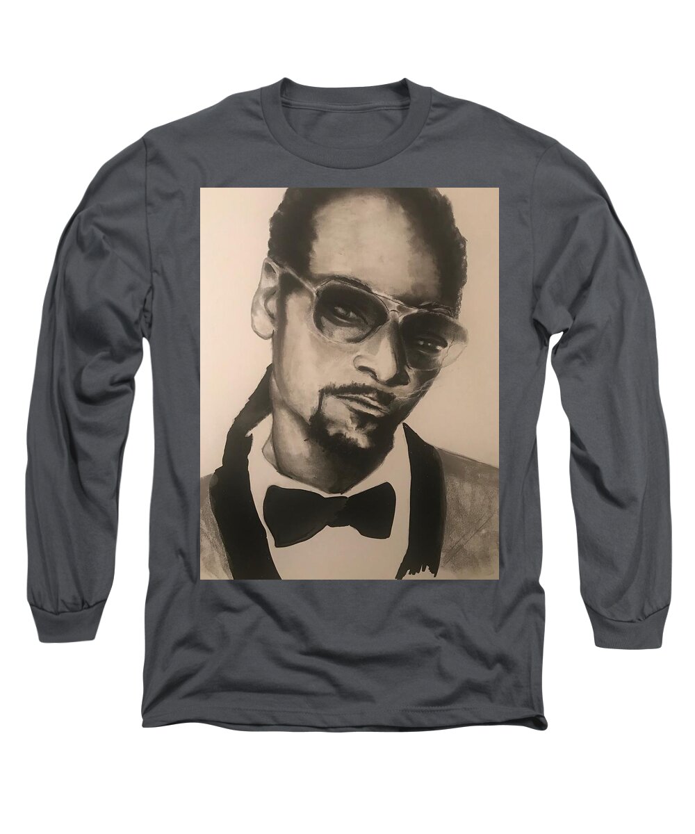  Long Sleeve T-Shirt featuring the drawing Cool by Angie ONeal