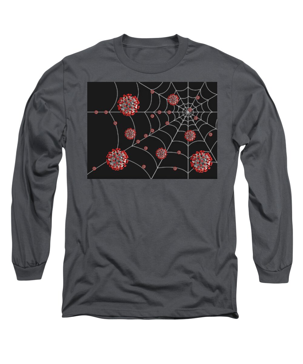 Covid19 Mask Long Sleeve T-Shirt featuring the digital art Covid19 by Rod Melotte