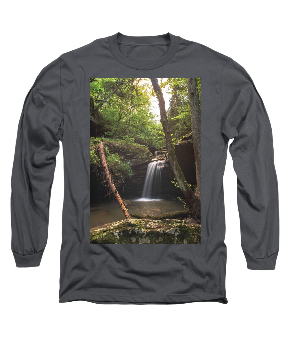 Waterfall Long Sleeve T-Shirt featuring the photograph Crescent Falls by Grant Twiss