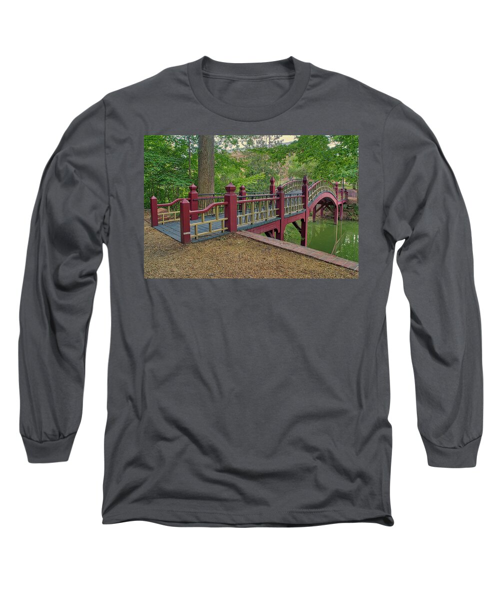 Crim Dell W&m Long Sleeve T-Shirt featuring the photograph Crim Dell Bridge by Jerry Gammon