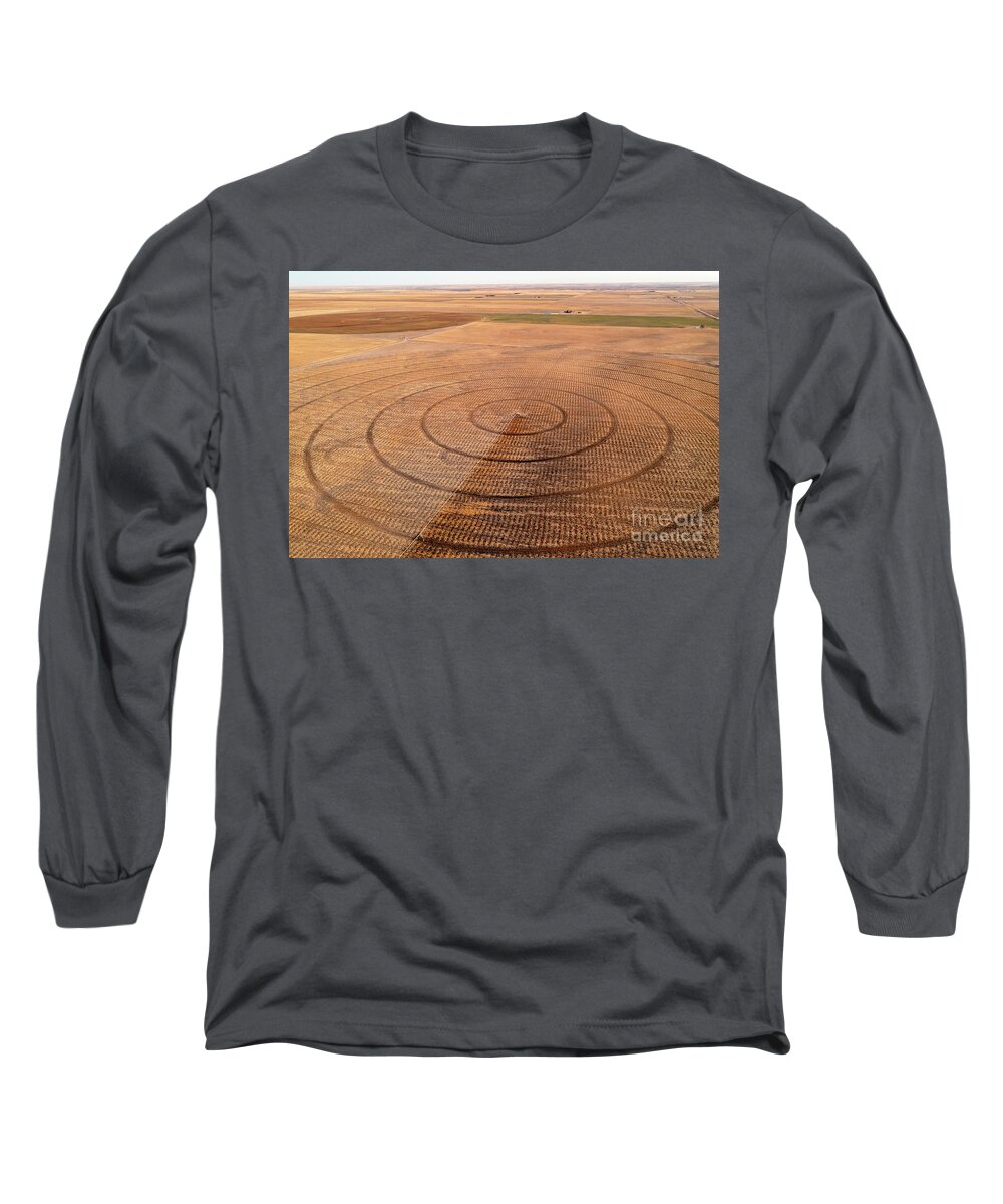 Irrigation Long Sleeve T-Shirt featuring the photograph Crop Circles by Jim West