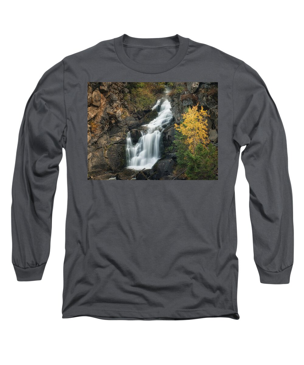 Crystal Falls Long Sleeve T-Shirt featuring the photograph Crystal Falls by Dan Eskelson