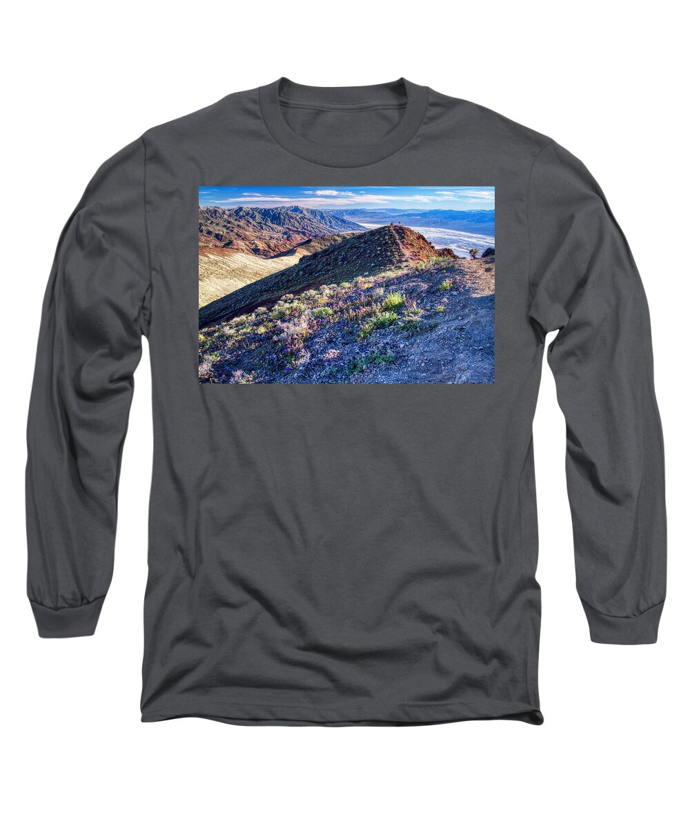 Landscape Long Sleeve T-Shirt featuring the photograph Death Valley at spring by Tatiana Travelways