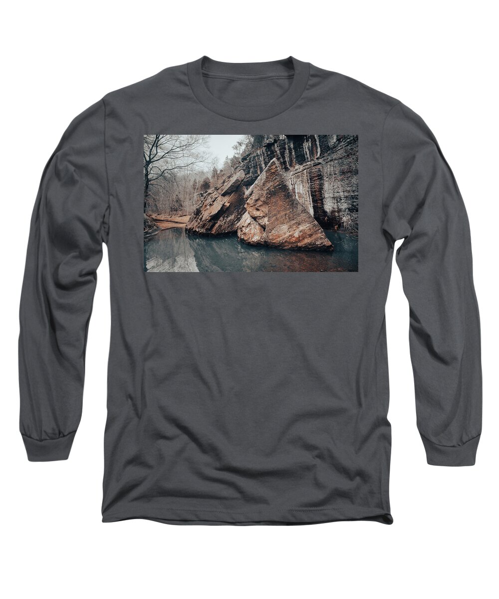 Rock Long Sleeve T-Shirt featuring the photograph Devil's Backbone Winter by Grant Twiss