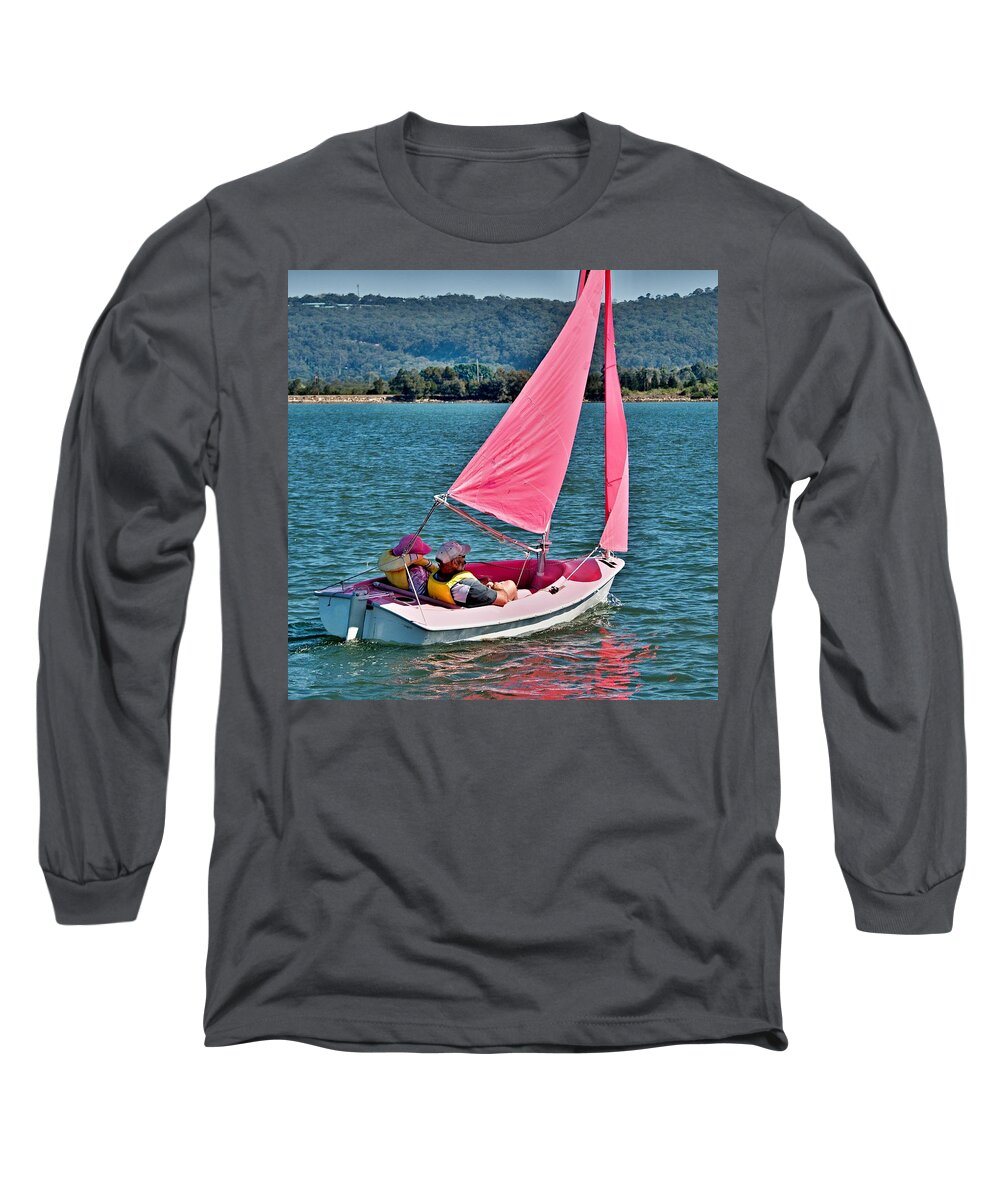 Csne4 Long Sleeve T-Shirt featuring the photograph Disability Sailing. Gosford,Australia. by Geoff Childs
