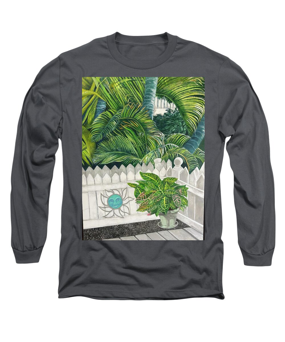Key West Long Sleeve T-Shirt featuring the painting Diversion in Key West by Kandy Cross