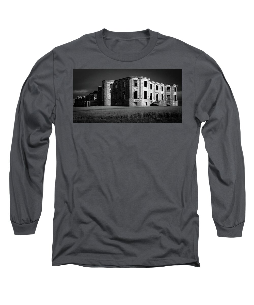 Downhillhouse Long Sleeve T-Shirt featuring the photograph Downhill Demesne Contrast by Vicky Edgerly