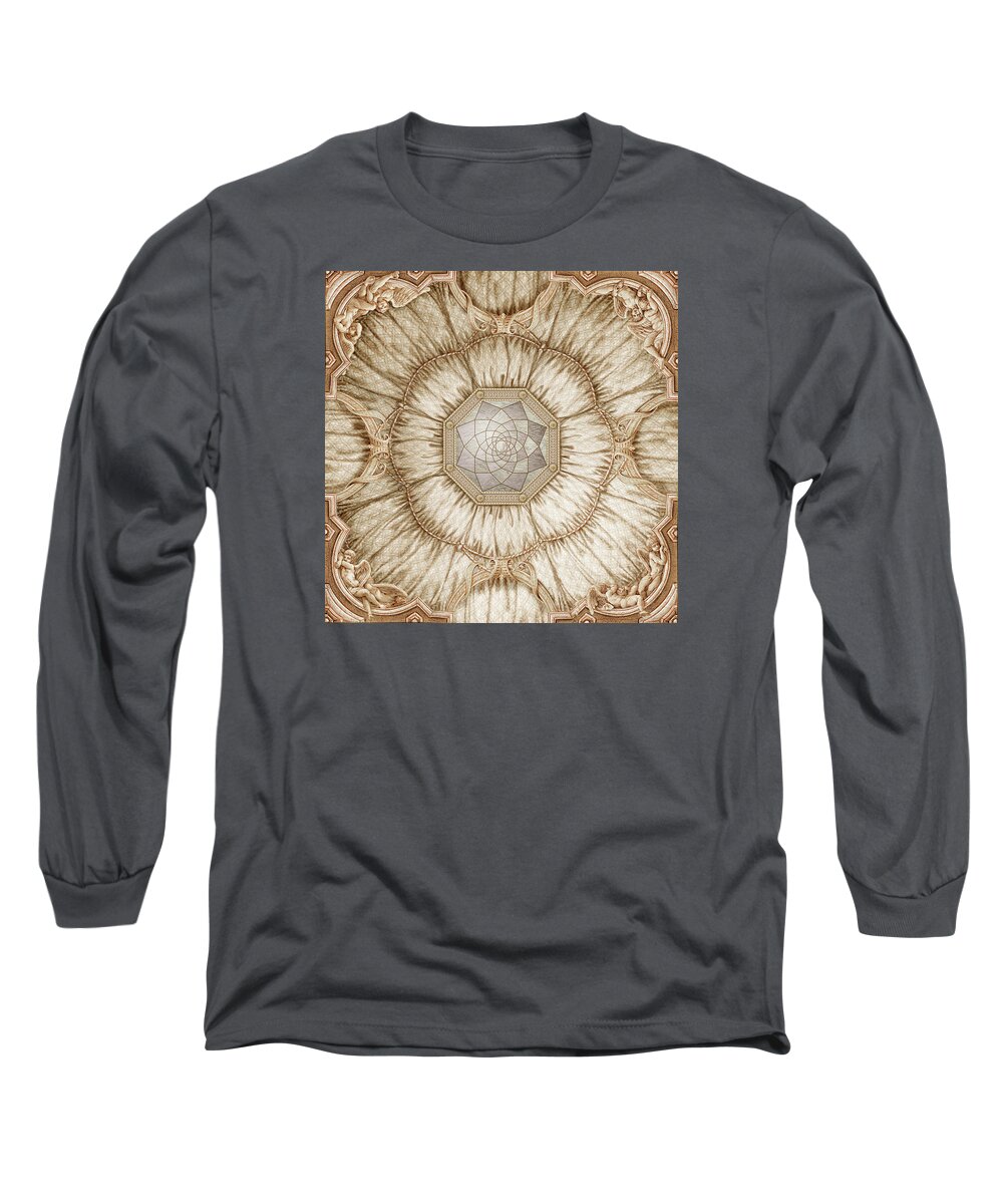 Drapery Long Sleeve T-Shirt featuring the mixed media Draped Ceiling by Kurt Wenner