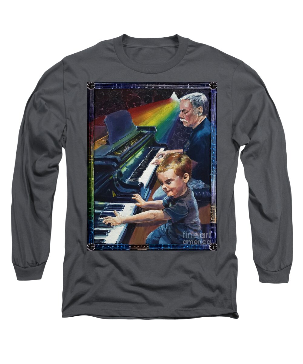 Duet Long Sleeve T-Shirt featuring the painting Duet, a moment in Time, wrapped by Merana Cadorette