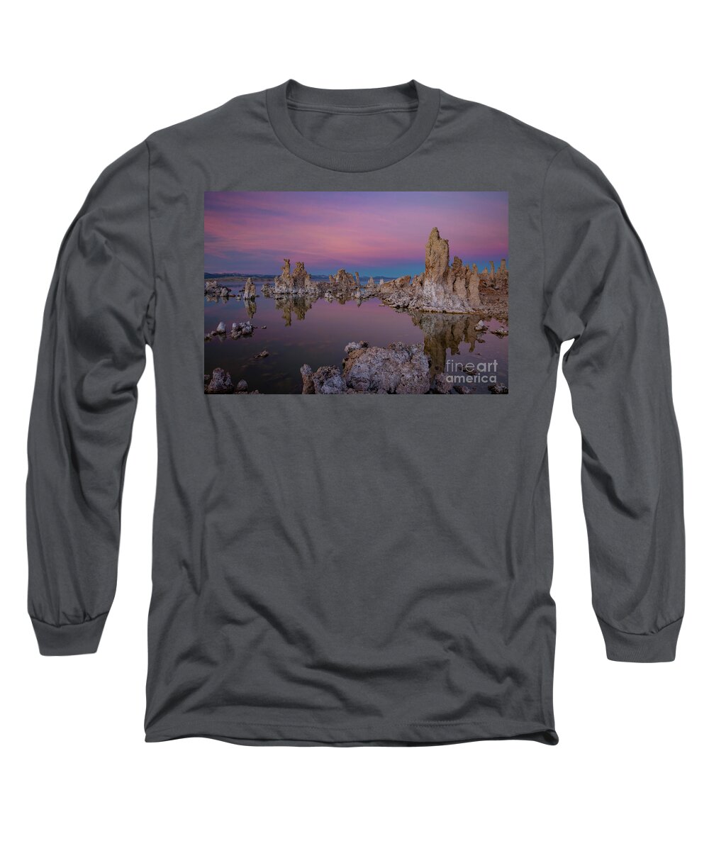 Mono Lake Long Sleeve T-Shirt featuring the photograph Dusk at Mono Lake by Keith Kapple