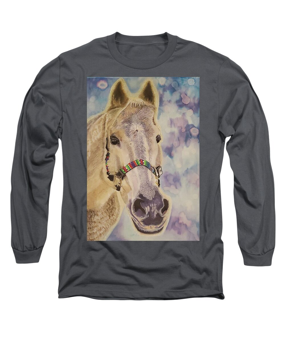 Horse Long Sleeve T-Shirt featuring the painting Dylan by Equus Artisan