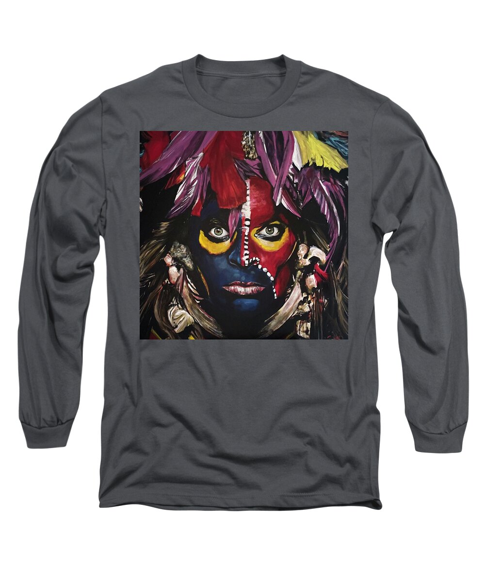 Portrait Long Sleeve T-Shirt featuring the painting Eat Em And Smile by Joel Tesch