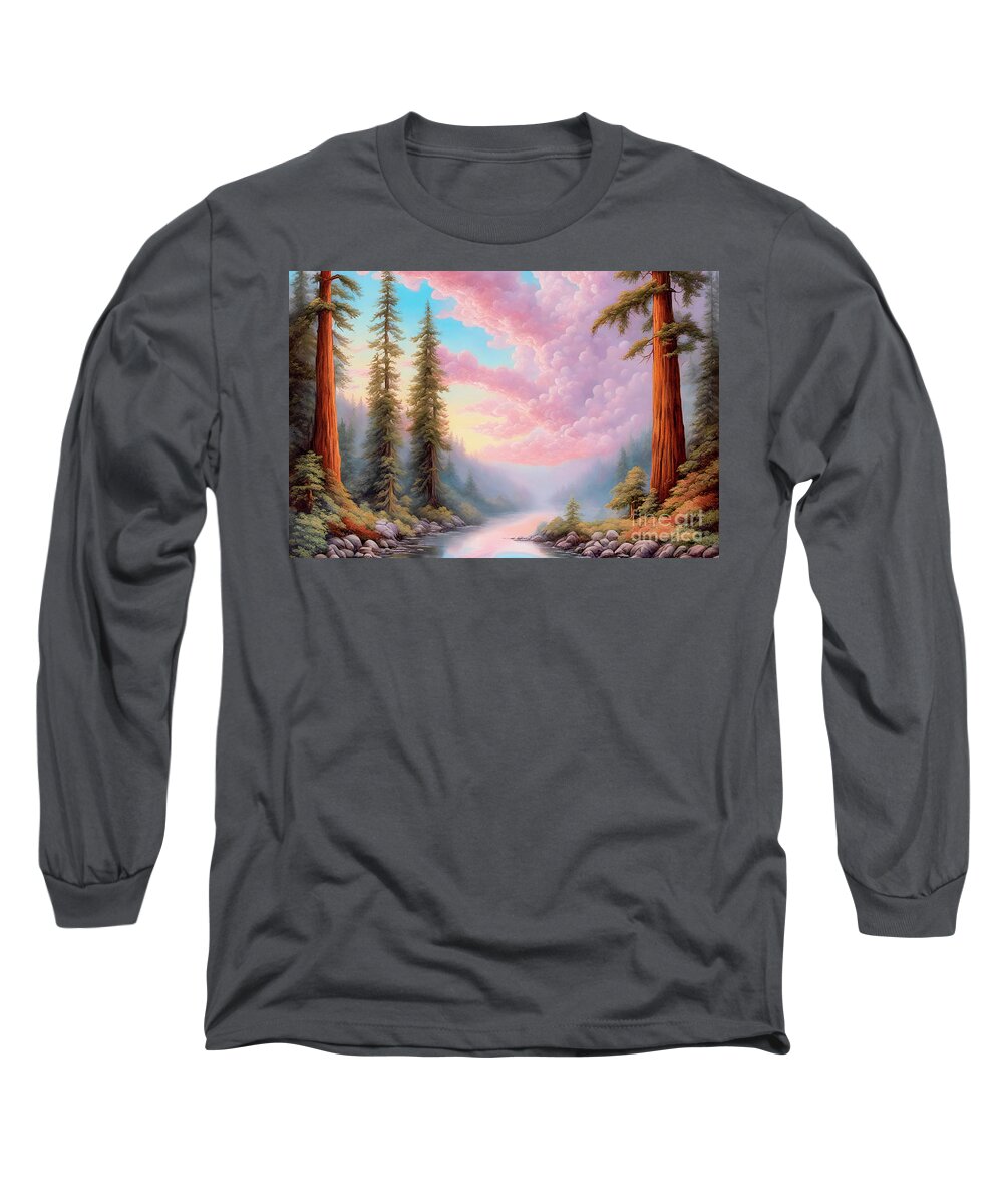 Redwoods Long Sleeve T-Shirt featuring the photograph Eel River by Glenn Franco Simmons