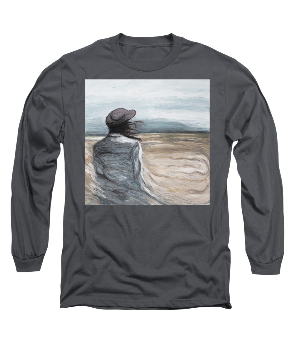 Woman Long Sleeve T-Shirt featuring the painting Emerge by Pamela Schwartz