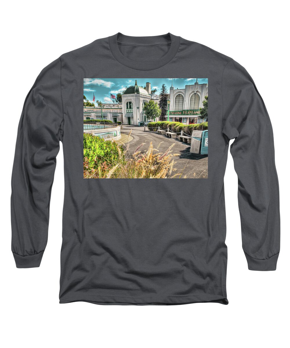  Amusement Park Beach Long Sleeve T-Shirt featuring the photograph Entrance to Playland by Cordia Murphy