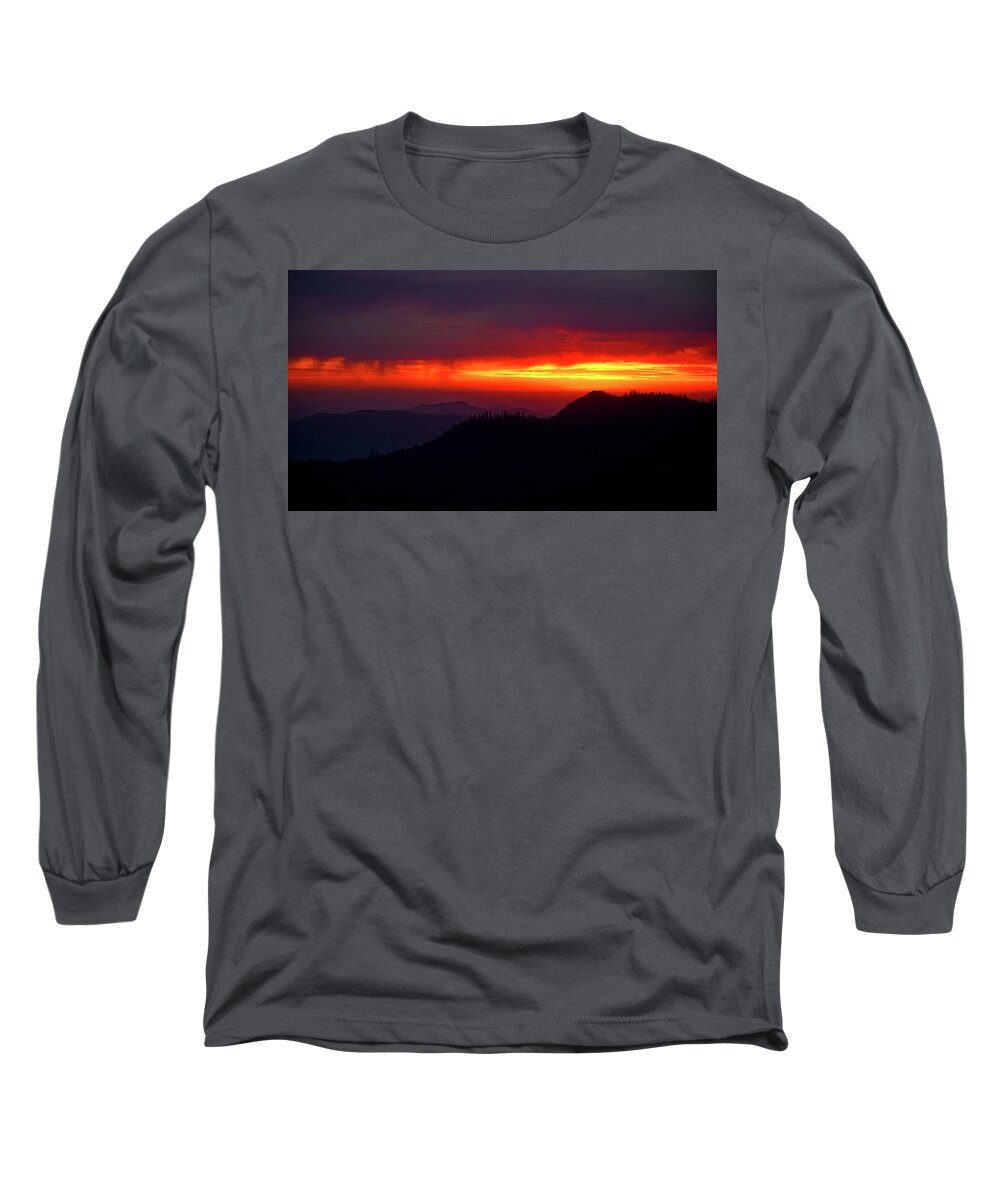 Sunset Long Sleeve T-Shirt featuring the photograph Evening Glow by Brett Harvey