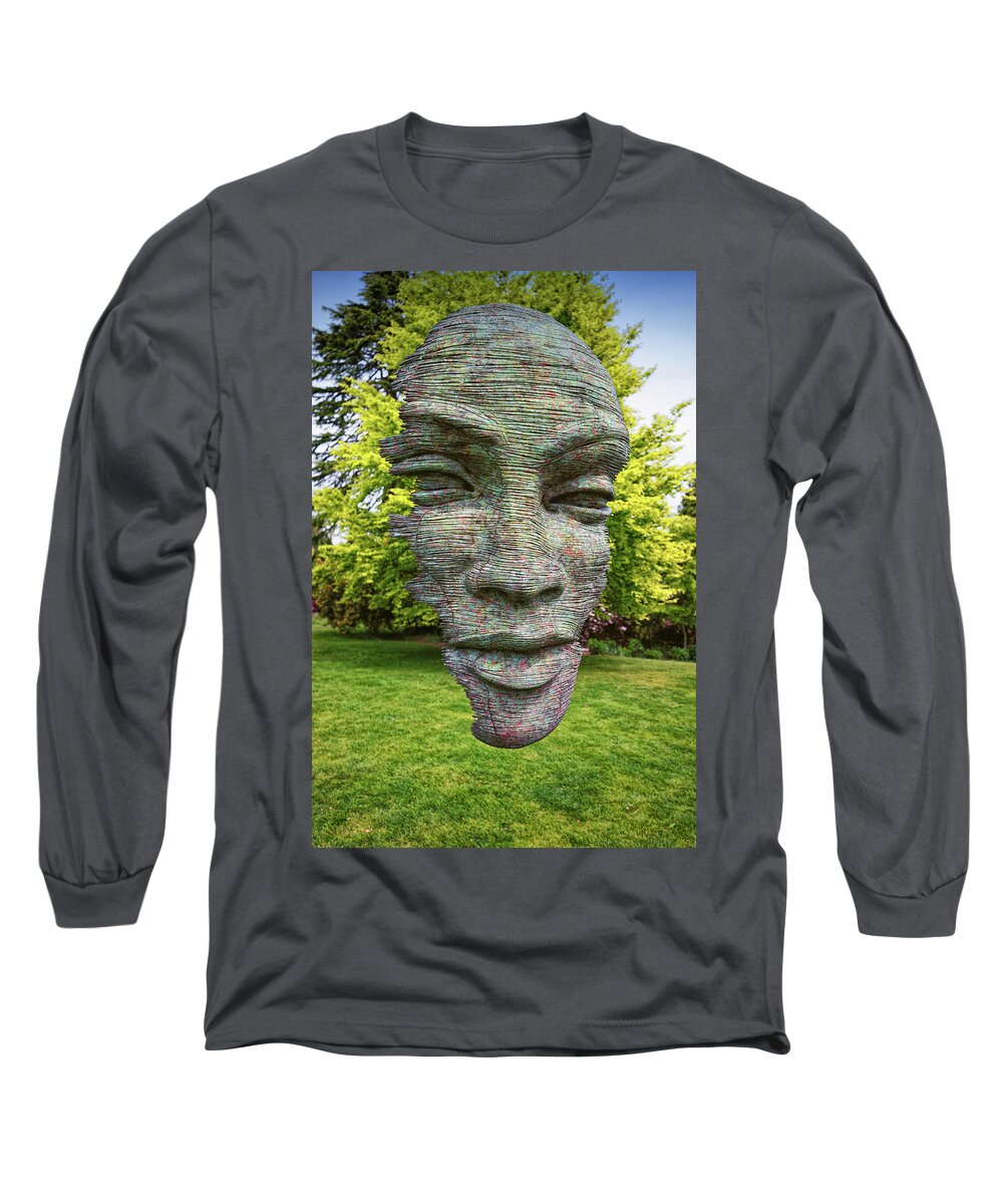 Face Long Sleeve T-Shirt featuring the photograph Face in the Park by John Gilham