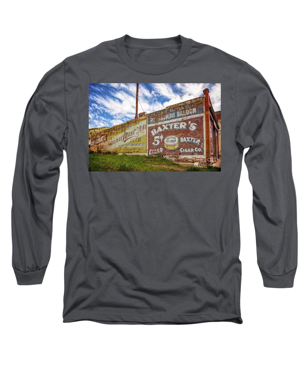 Dry Climate Long Sleeve T-Shirt featuring the photograph Faded Mural in Victor by Lynn Sprowl