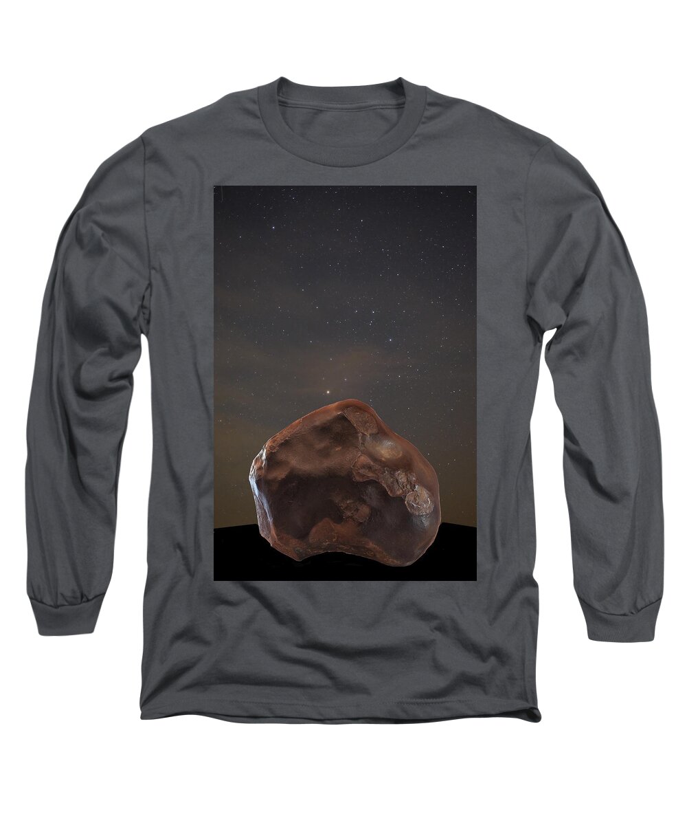 Meteorite Fall Long Sleeve T-Shirt featuring the photograph Fallen from the Sky by Karine GADRE
