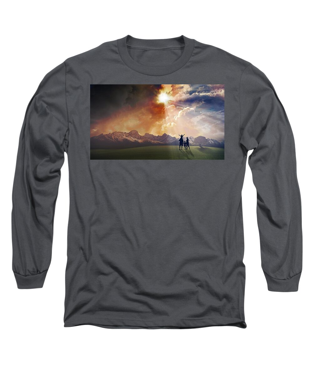  Long Sleeve T-Shirt featuring the digital art Family of God by Jorge Figueiredo