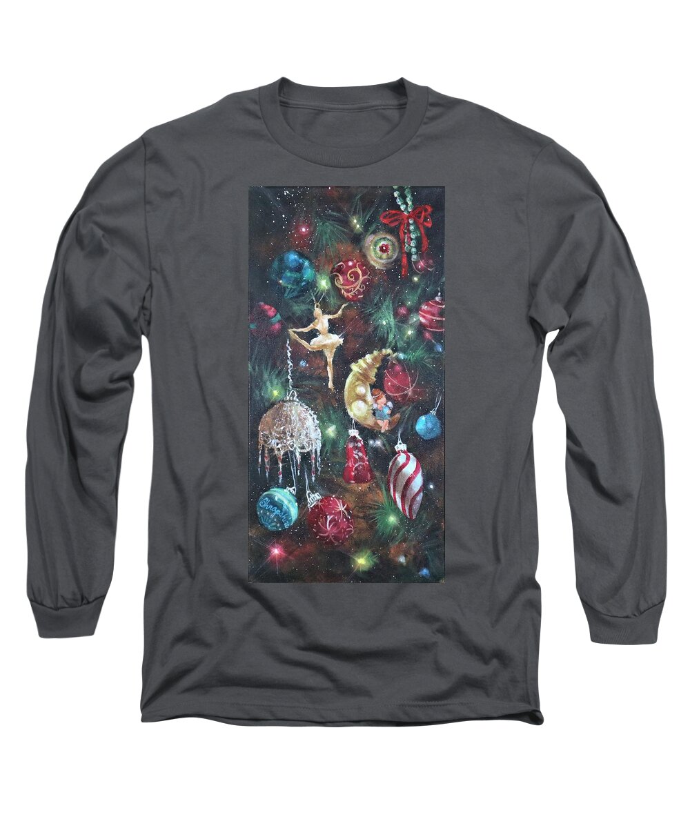 Christmas Ornaments Long Sleeve T-Shirt featuring the painting Favorite Things by Tom Shropshire
