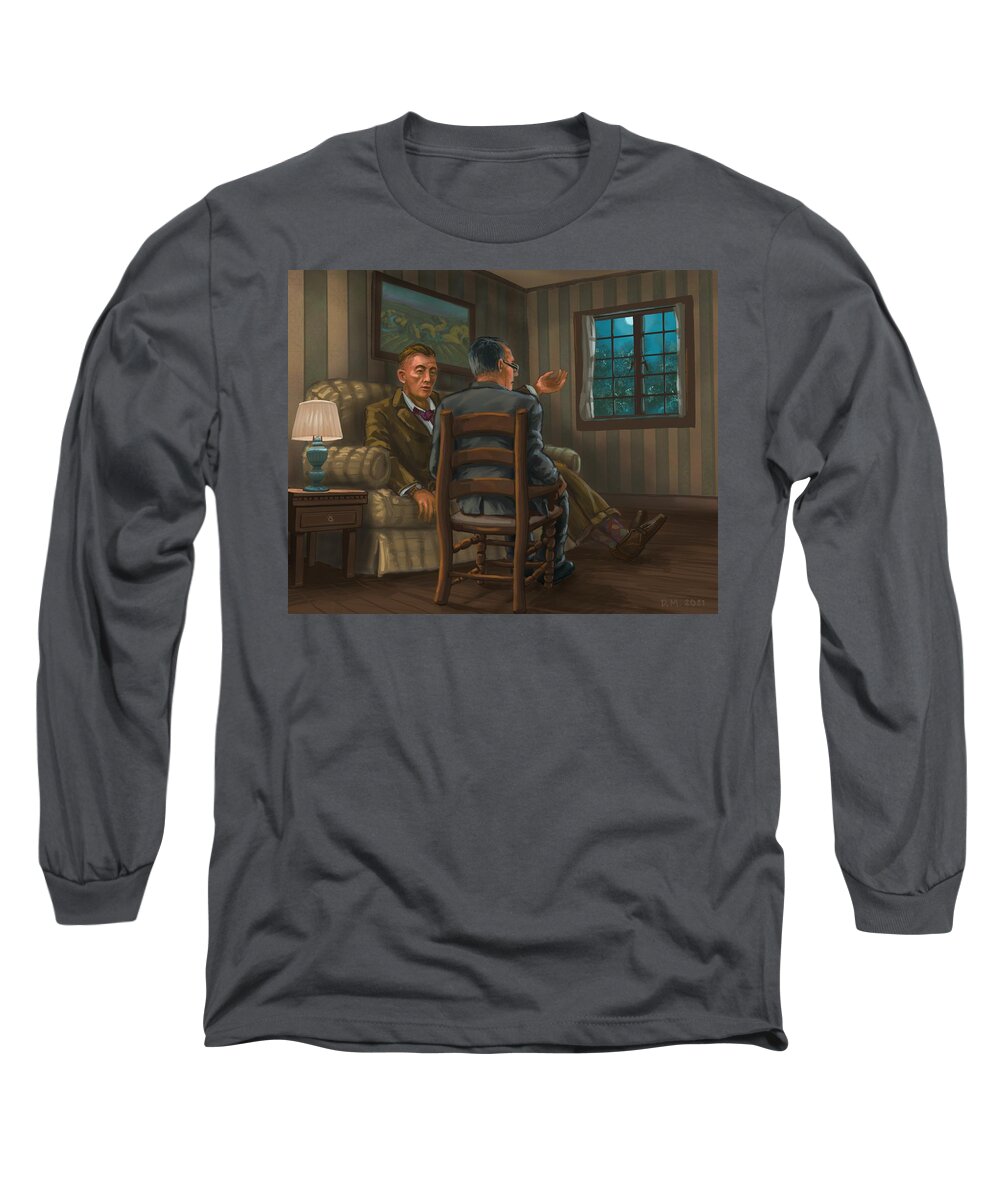 Aa Alcoholics Anonymous Long Sleeve T-Shirt featuring the digital art First Meeting by Don Morgan