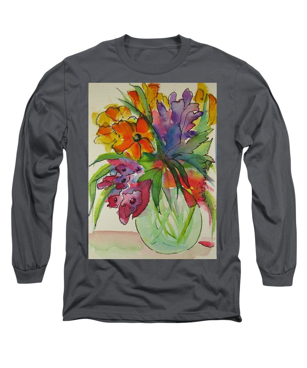 Bouquet Long Sleeve T-Shirt featuring the painting For Me by Dale Bernard