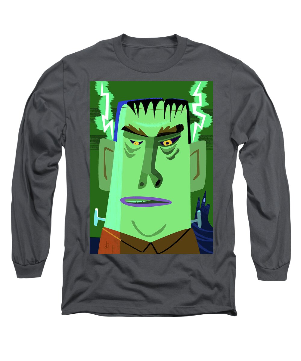 Frankenstein Long Sleeve T-Shirt featuring the digital art Frankenstein by Alan Bodner